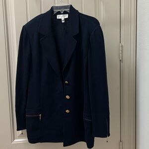 St. John Collection Navy Blazer with Gold Accents